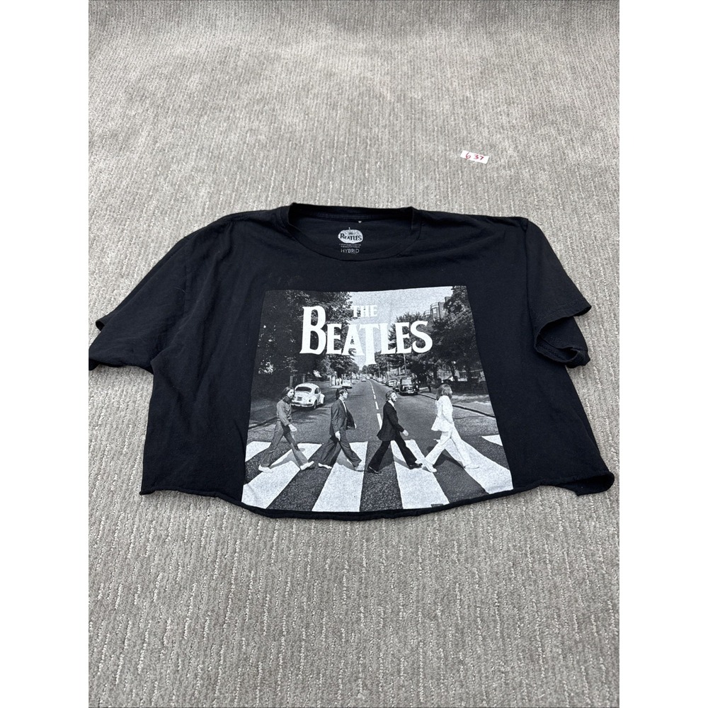 Hybrid Apparel Beatles Crop Top Size Large  Two Marks On Front #637